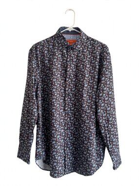 Tallia Brown Floral Shirt Men's M